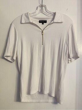 Generation Love White Ribbed Zip Polo